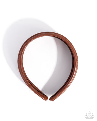 Woven Wellness - Brown - Braided Leather Paparazzi Headband