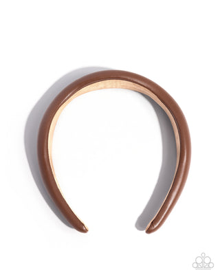 Exciting Eloquence - Brown - Leather Paparazzi Headband