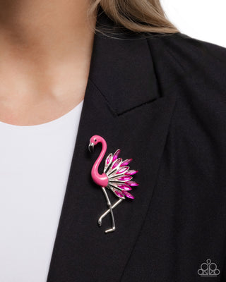 Frenetic Flamingo - Pink - Brooch