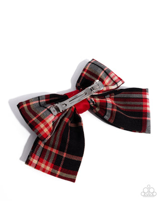 Front BOW Seat - Red - Plaid Paparazzi Hair Bow