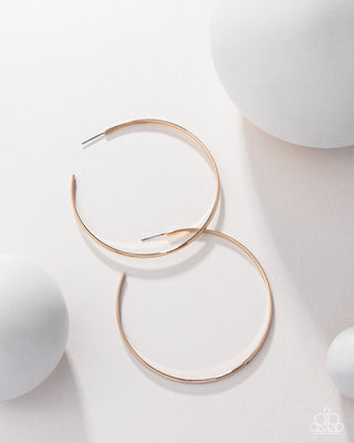 Basic Bombshell - Gold - High Sheen Paparazzi Hoop Earrings - Blockbuster