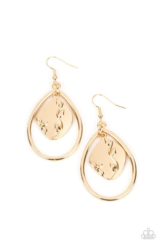 Artisan Refuge - Gold - Teardrop Paparazzi Fishhook Earrings