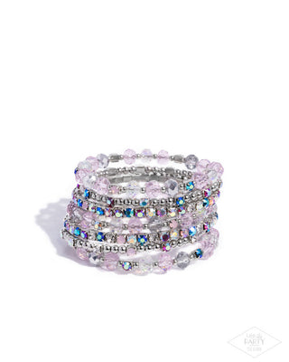Sizzling Stack - Multi Coil Bracelet - Pink Diamond Exclusive - Paparazzi Accessories