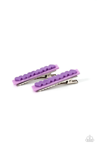 Cutely Cupid - Purple - Heart Paparazzi Hair Clips