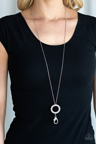 Let Me Adjust My Halo White Paparazzi Lanyard Necklace