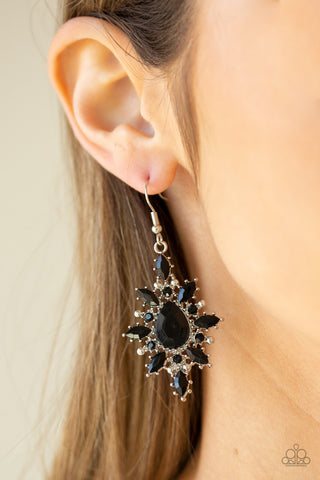 Glamorously Colorful Black Paparazzi Earrings