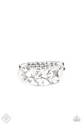 Majestically Musing White Paparazzi Ring