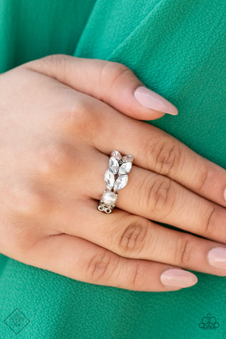 Majestically Musing White Paparazzi Ring