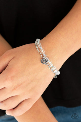 Rare Romance White Paparazzi Bracelet