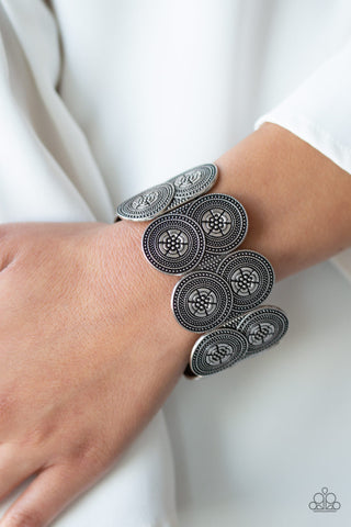 Flirtatious Florals Silver Paparazzi Bracelet