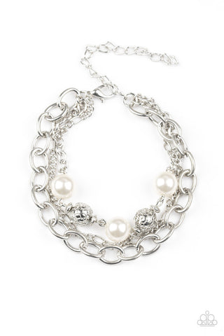 Vintage Variety White Paparazzi Bracelet