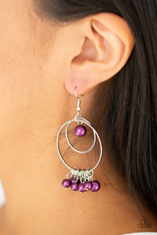 New York Attraction Purple Paparazzi Earrings