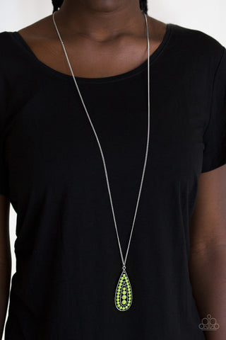 Tiki Tease Green Paparazzi Necklace