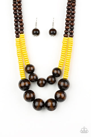 Cancun Cast Away Yellow Paparazzi Necklace