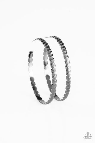 Totally Off the HOOP Black Paparazzi Earrings