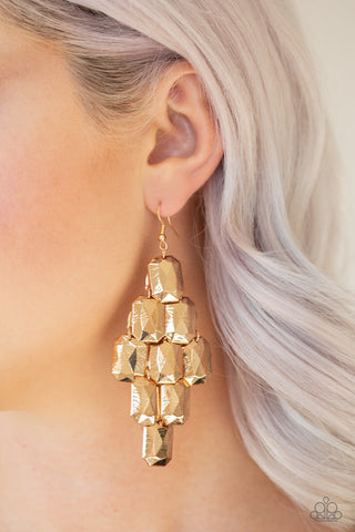 Contemporary Catwalk Gold Paparazzi Earrings