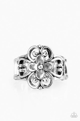 Summer Eden - Silver - Filigree Paparazzi Ring