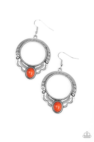Natural Springs Orange Paparazzi Earrings