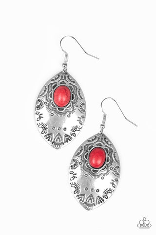 Mountain Montage Red Paparazzi Earrings