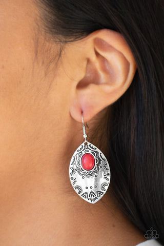 Mountain Montage Red Paparazzi Earrings