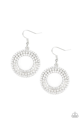 Sparkle Splurge White Paparazzi Earrings