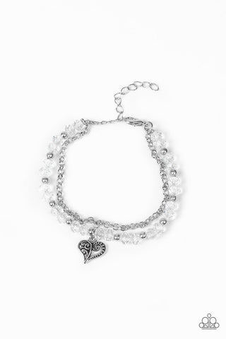Rare Romance White Paparazzi Bracelet