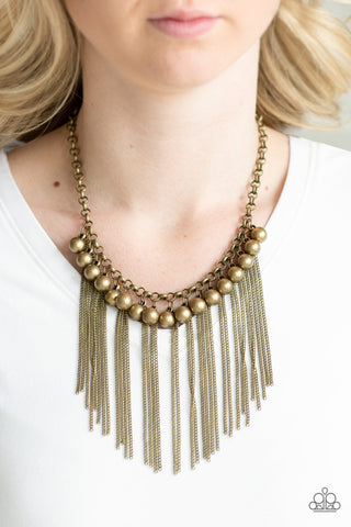 Powerhouse Prowl Brass Paparazzi Necklace