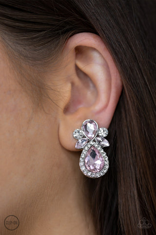 Celebrity Crowd Pink Paparazzi Clip-On Earrings