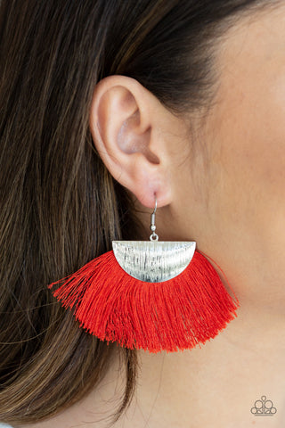 Fox Trap Red Paparazzi Earrings