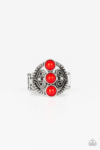 Triple Whammy Red Paparazzi Ring