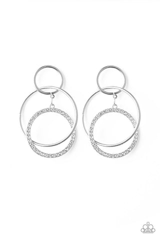 Metro Bliss White Paparazzi Earrings