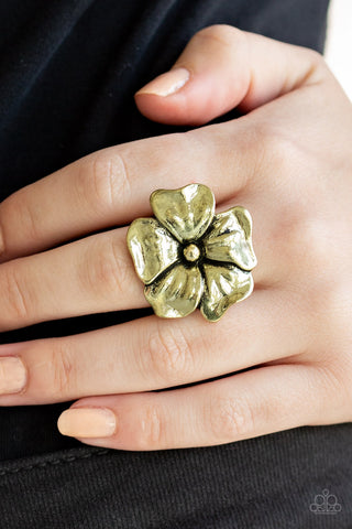 Tropical Gardens Brass Paparazzi Ring