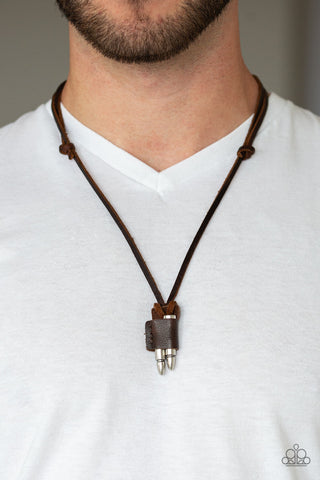 Dodge a Bullet Brown Paparazzi Necklace