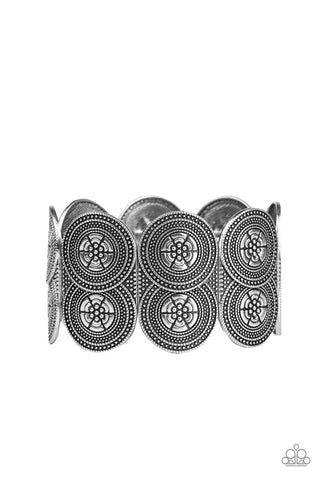 Flirtatious Florals Silver Paparazzi Bracelet