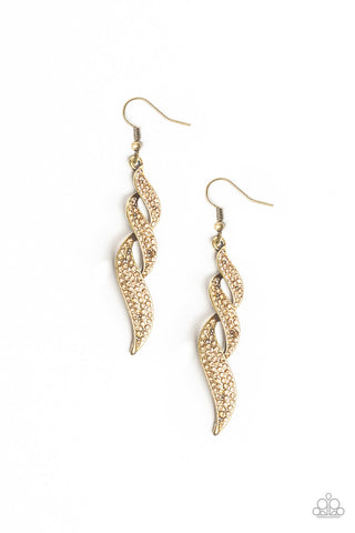 On Fire Brass Paparazzi Earrings