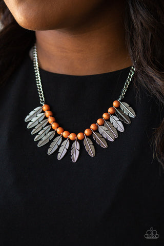 Desert Plumes Orange Paparazzi Necklace