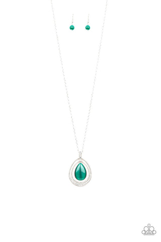 GLOW and Tell Green Paparazzi Necklace