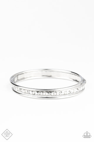 Ballroom Bauble White Paparazzi Bracelet