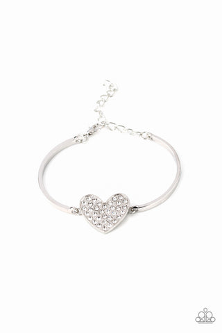 Heart-Stopping Shimmer White Paparazzi Bracelet