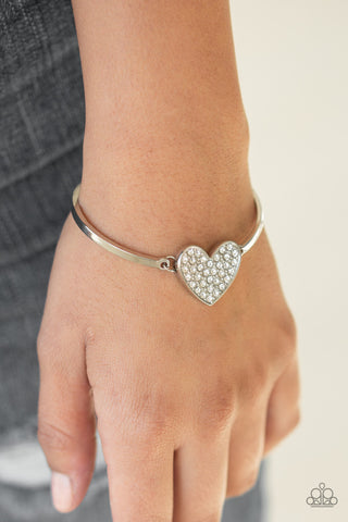 Heart-Stopping Shimmer White Paparazzi Bracelet