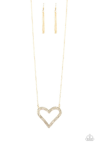 Pull Some HEART-Strings Gold Paparazzi Necklace