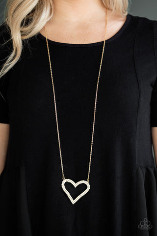 Pull Some HEART-Strings Gold Paparazzi Necklace