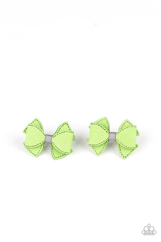Boots and Bows Green Paparazzi Hair Clip Bows
