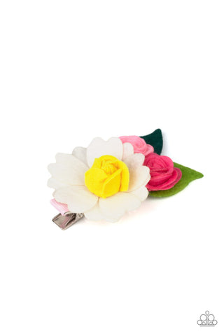 Flower Patch Posh Multi White Paparazzi Hair Clip
