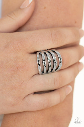 Never Lose Faith Silver Paparazzi Ring