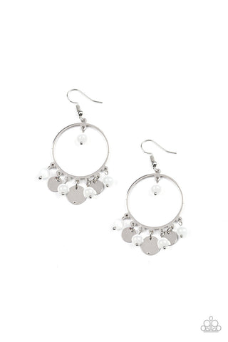 Bubbly Buoyancy White Paparazzi Earrings