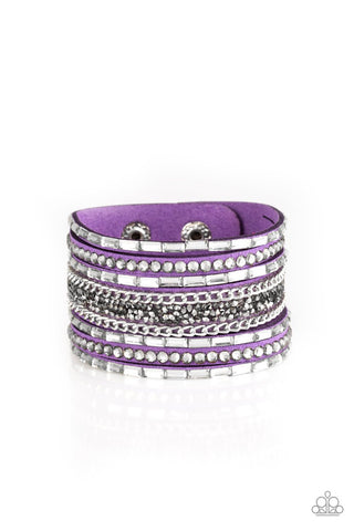 Rhinestone Rumble Purple Paparazzi Bracelet