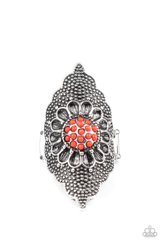 Wildly Wallflower Red Paparazzi Ring