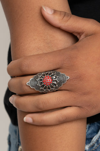 Wildly Wallflower Red Paparazzi Ring