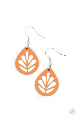 LEAF Yourself Wide Open Orange Paparazzi Earrings